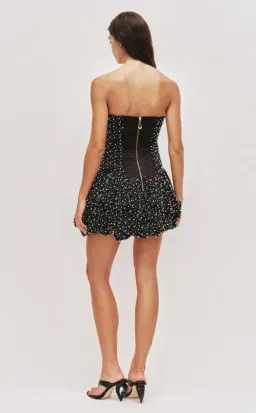 AJE Regina Pearl Mini Dress Black Size 6 for rent on The Volte - image 2