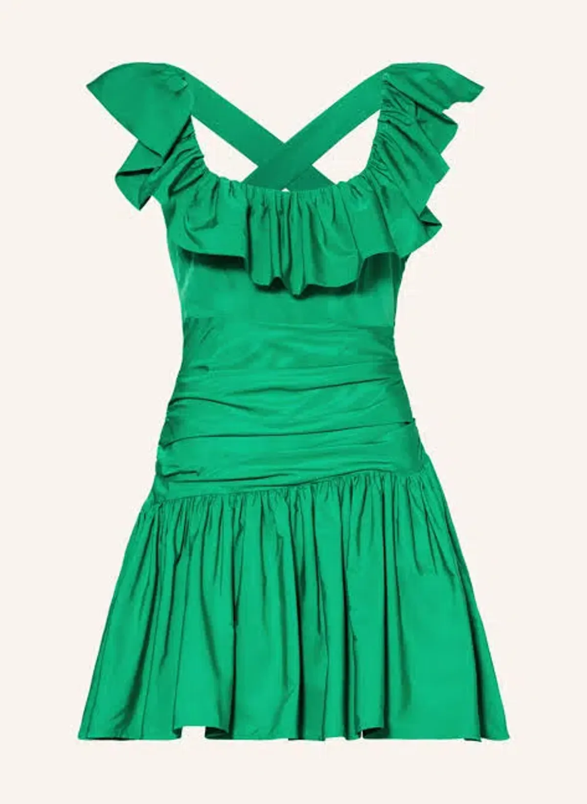 Alemais doira ruffle dress mini green size 6 - Image 4