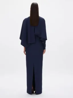 Rachel Gilbert Amaris Cape Gown in Navy Size 12 for rent on The Volte - image 2