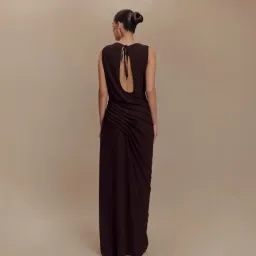 MESHKI Oria Maxi Dress - Cacao Brown Size Medium for rent on The Volte - image 2
