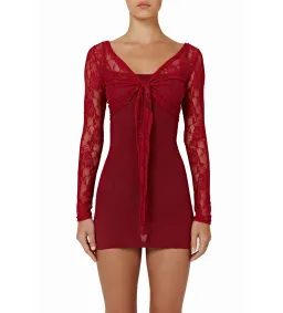 Bamba Swim Romanza Dress and Cardigan Set Rosso Size XS/AU 6 for rent on The Volte - image 4