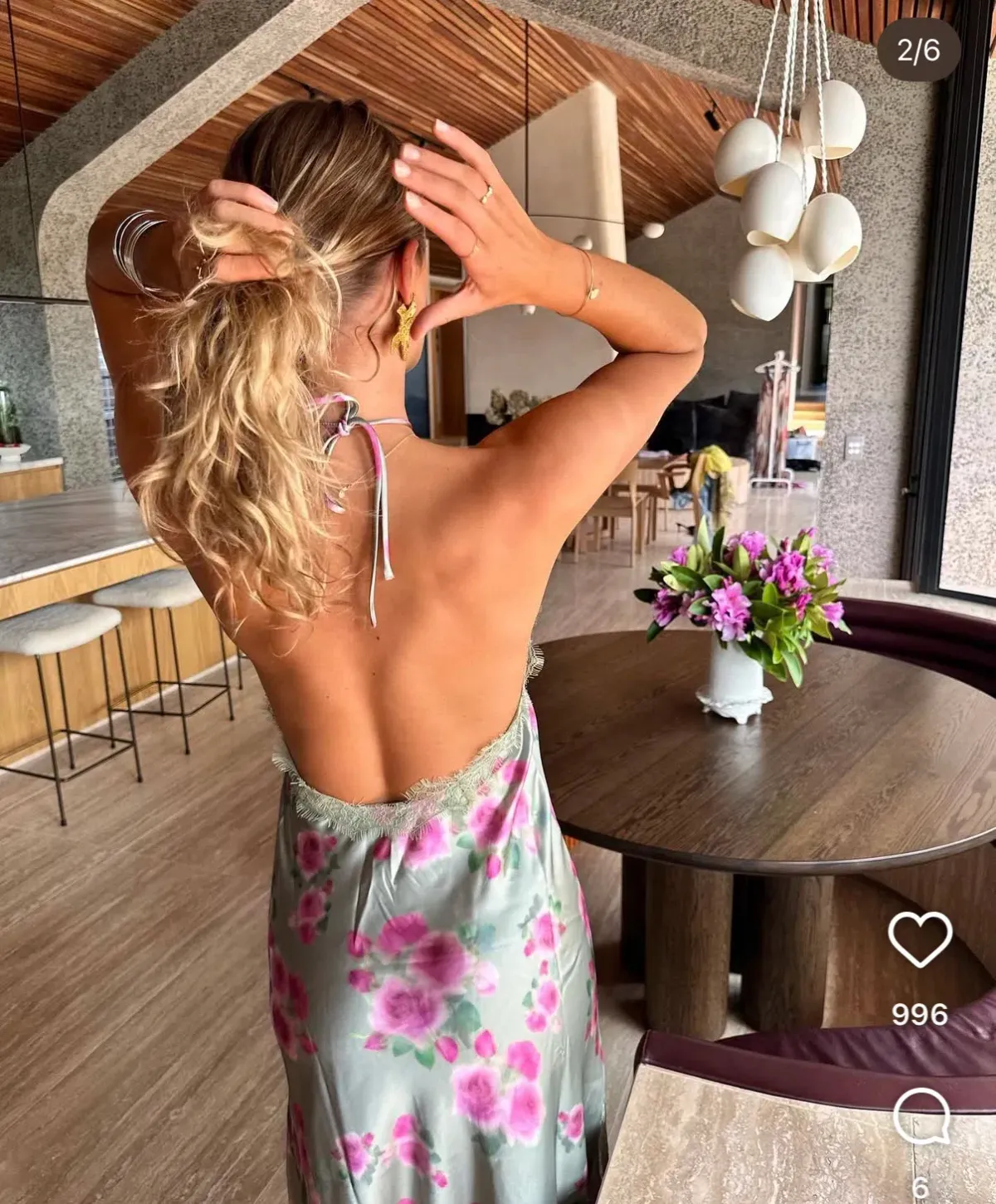 WeWoreWhat Lace Halter Maxi Dress in Sage  - Image 2