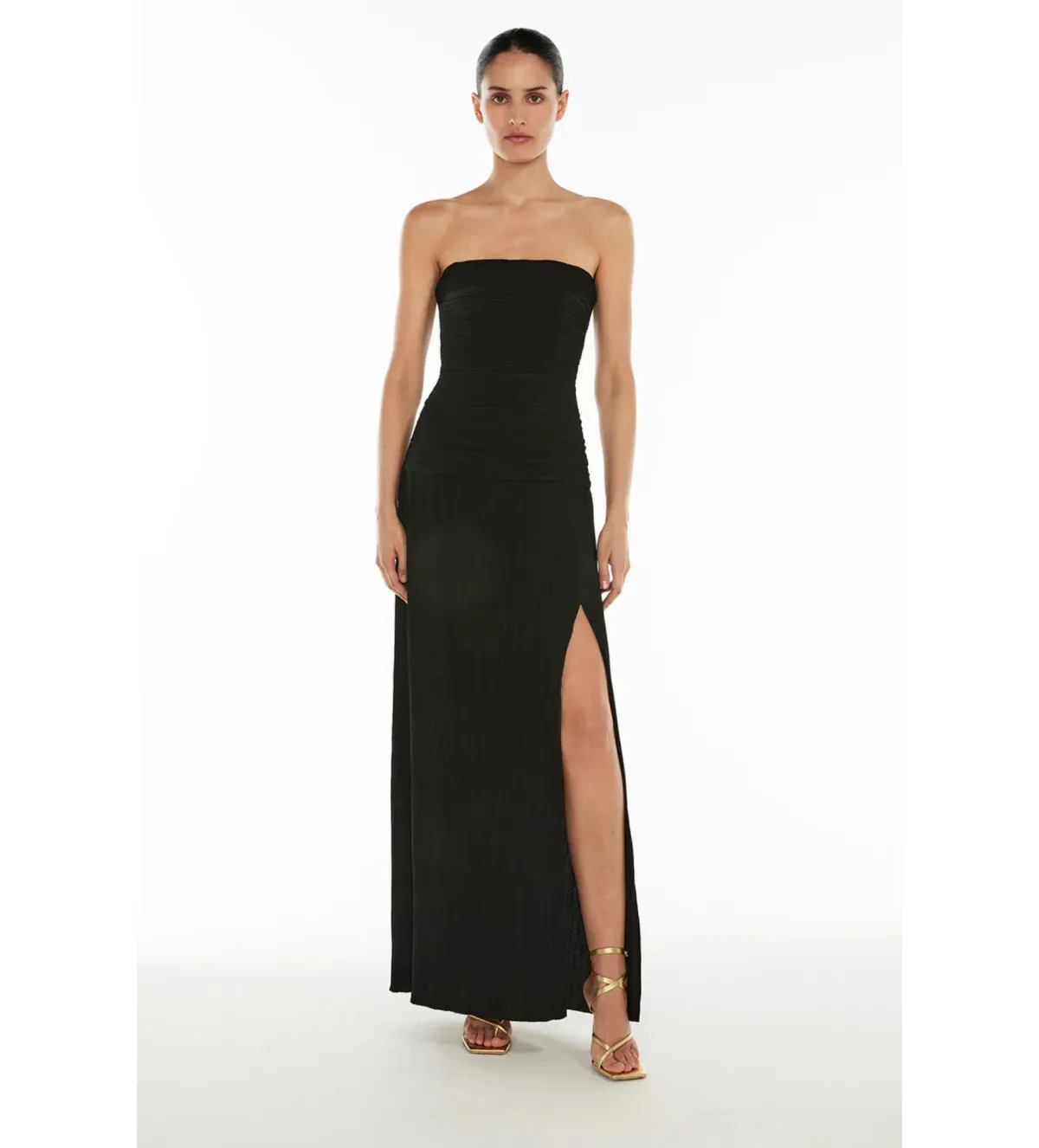 Manning Cartell Double Time Pleat Strapless Dress in Black Size AU4 - Image 1