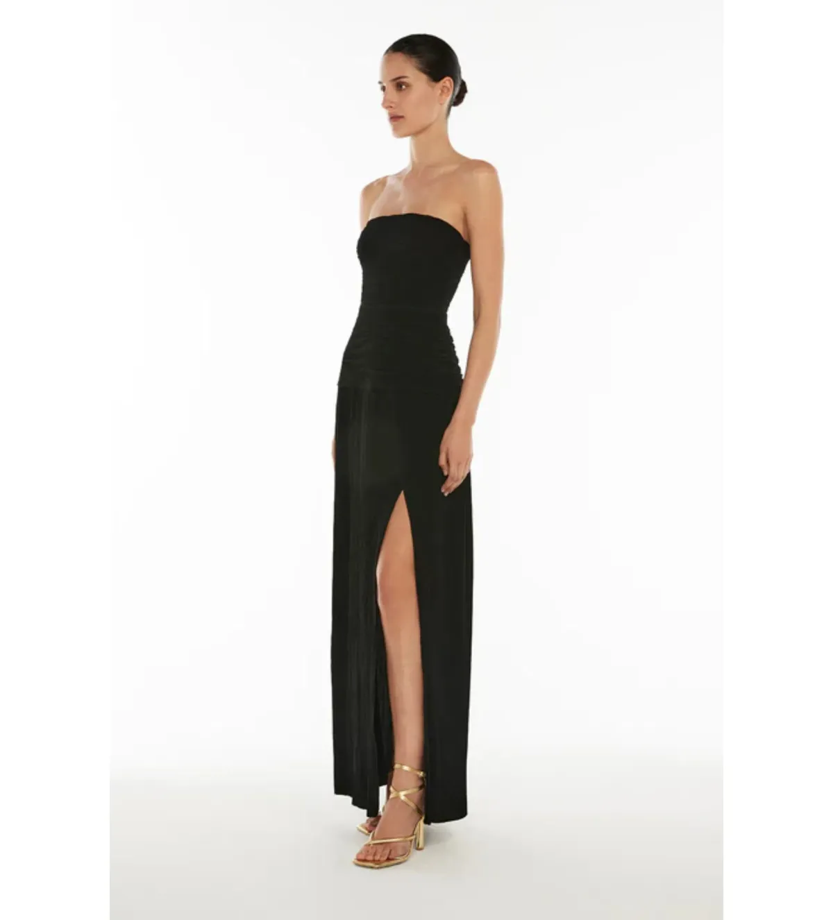 Manning Cartell Double Time Pleat Strapless Dress in Black Size AU8 - Image 2