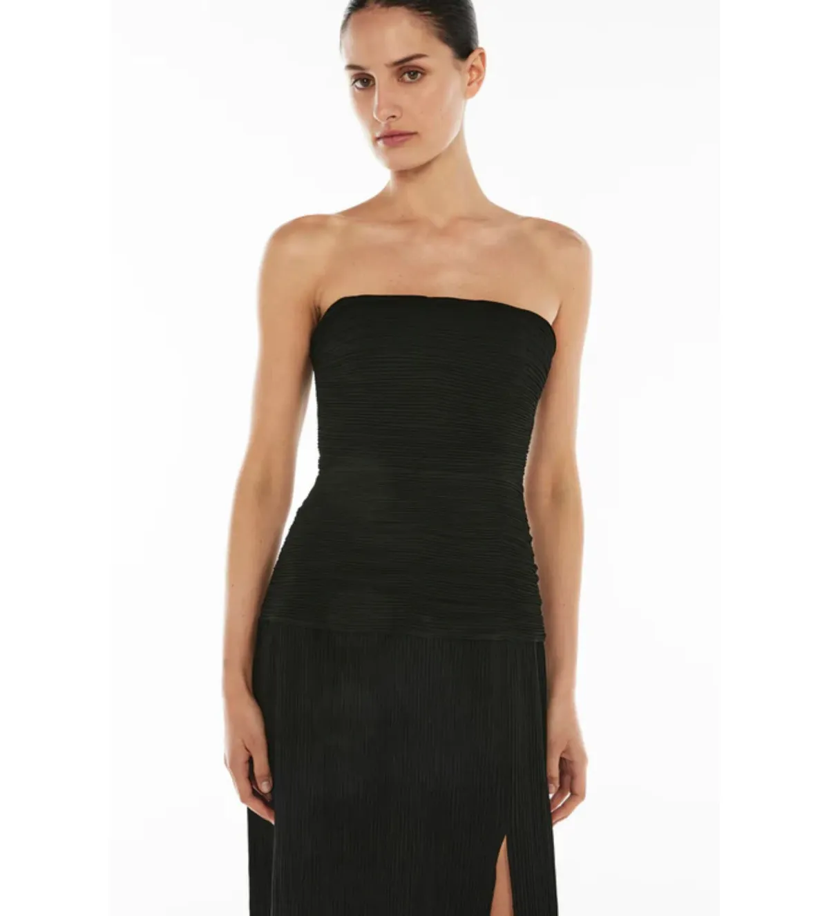 Manning Cartell Double Time Pleat Strapless Dress in Black Size AU8 - Image 3