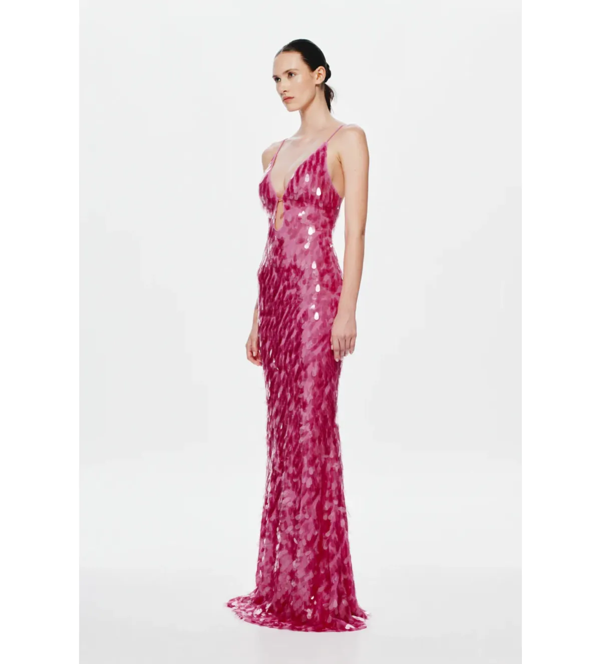 Misha Sapphire Sequin Maxi Dress in Fuchsia Size L/AU12 - Image 2
