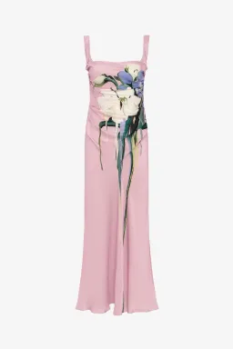 Leo Lin Valentina Maxi Dress Bouquet Print in Pastel Pink Size 14 for rent on The Volte - image 1