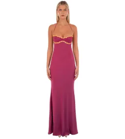 I Am Delilah Delilah Maxi Dress in Wine Size S/AU8 for rent on The Volte - image 1