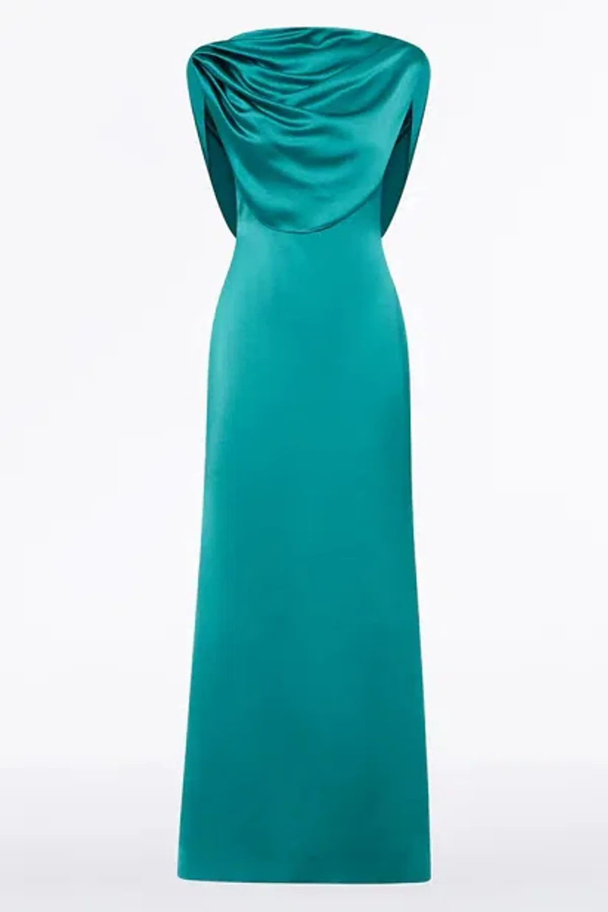 CARLA ZAMPATTI VIRIDIAN LUSTRE SATIN SHOULDER DRAPE GOWN SIZE 10 - Image 3