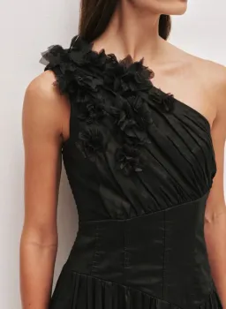 Aje Demi Midi Dress in Black Size 12 for rent on The Volte - image 2