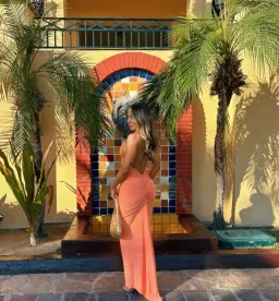 Melani the Label Maia Gown Papaya size 8  for rent on The Volte - image 3