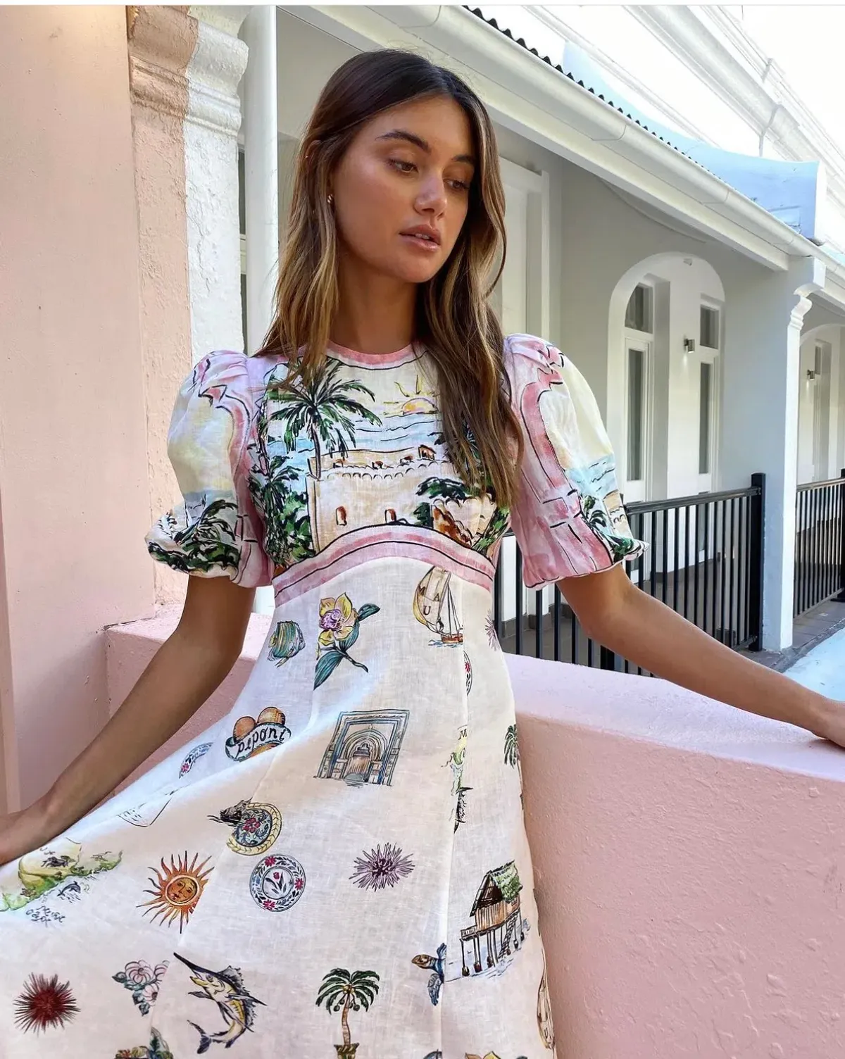 Alemais Sunset Midi Dress Size AU 12 - Image 4