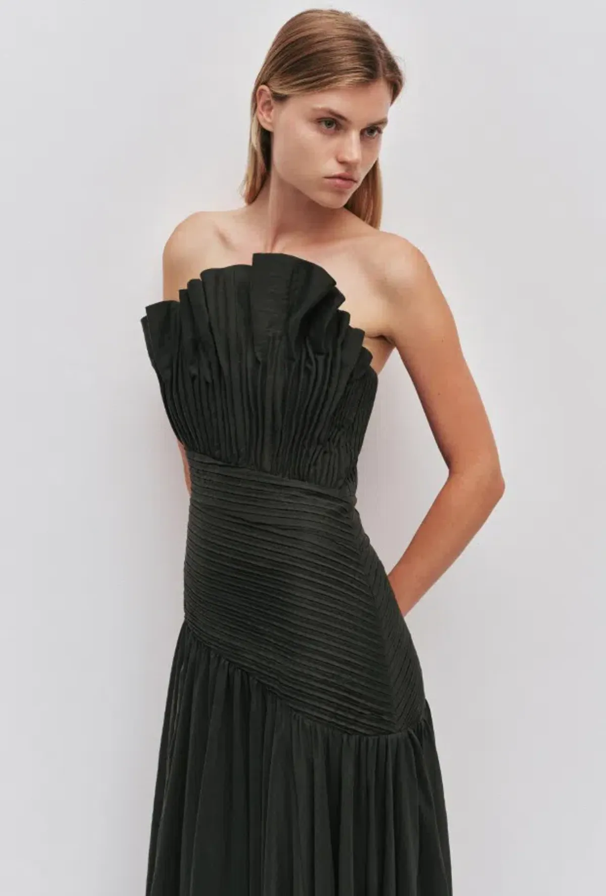 Aje Aquiline Dress in Hunter Green Size 6 - Image 2