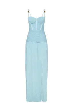 Manning Cartell Double Time Pleat Dress Maxi Acqua Spritz Size AU 6 for rent on The Volte - image 3