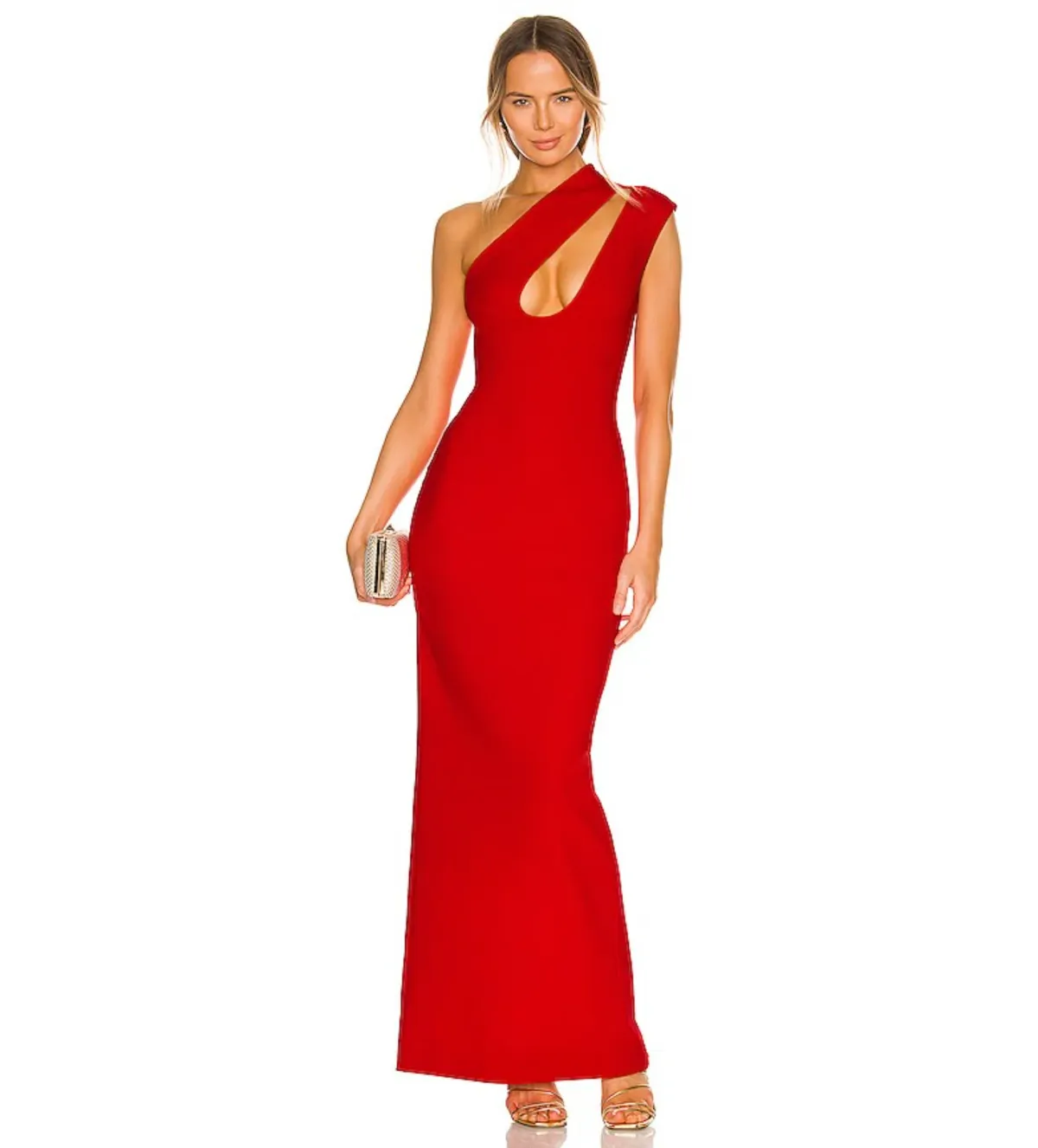 Solace London Krista Maxi Dress in Red AU12 - Image 1