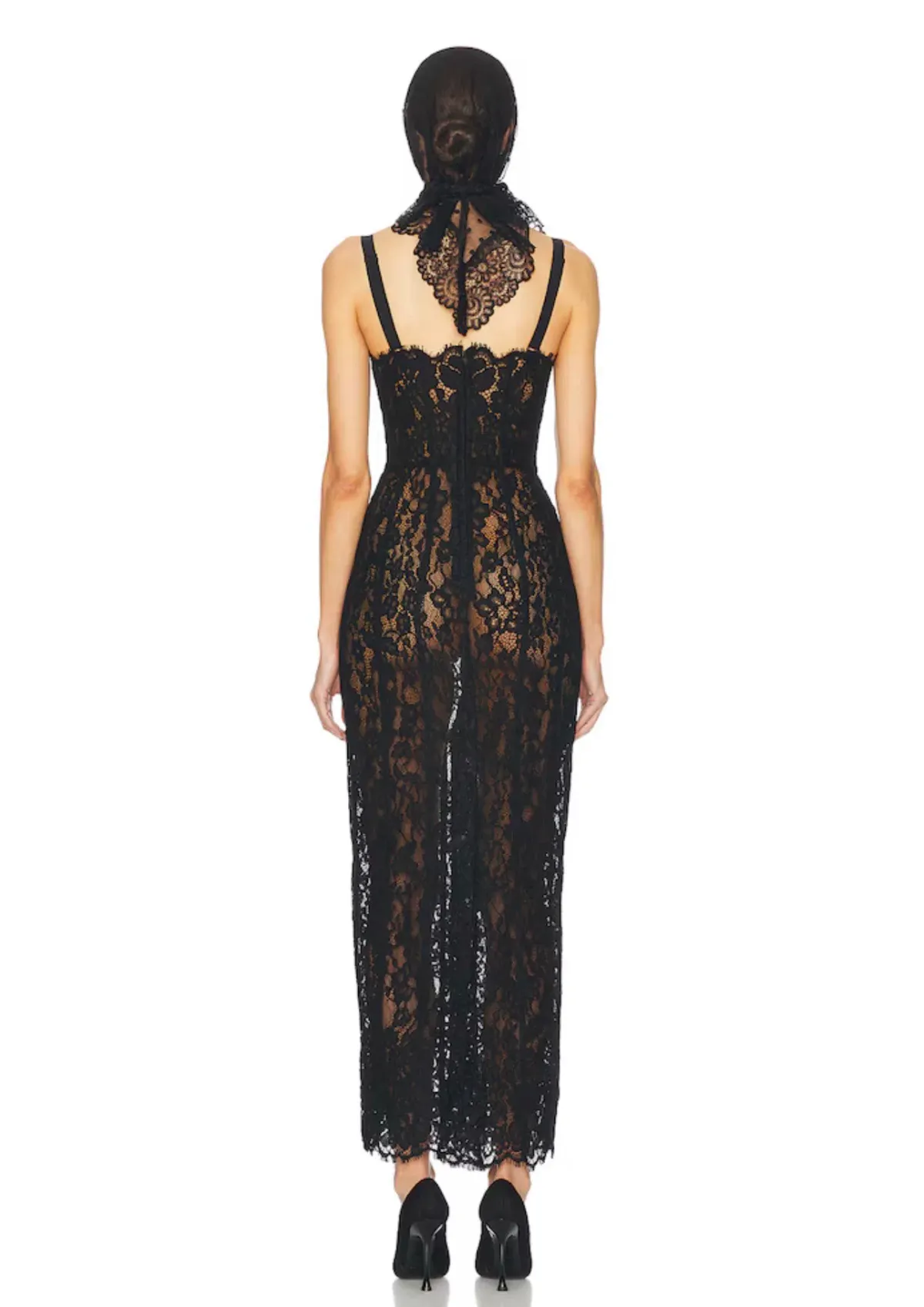 Helsa Black Lace Dress - Image 4
