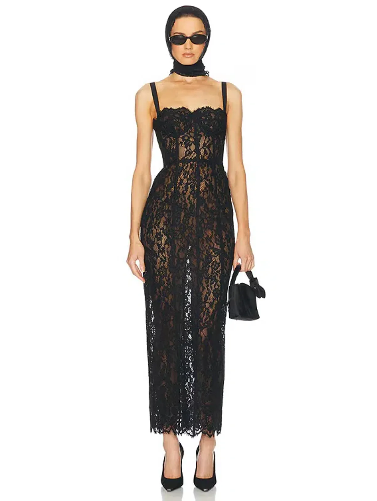 Helsa Black Lace Dress - Image 3