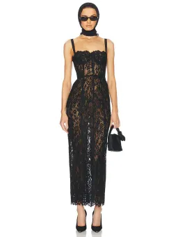 Helsa Black Lace Dress for rent on The Volte - image 3