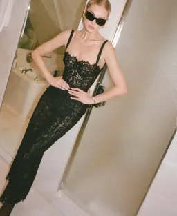 Helsa Black Lace Dress for rent on The Volte - image 1