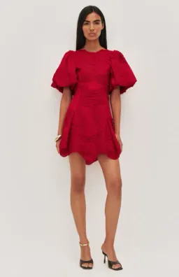 AJE Wave Mini Dress Scarlet red Size 12 for rent on The Volte - image 1
