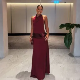 Ance Gria Adele Gown in Wine Size 8  for rent on The Volte - image 1