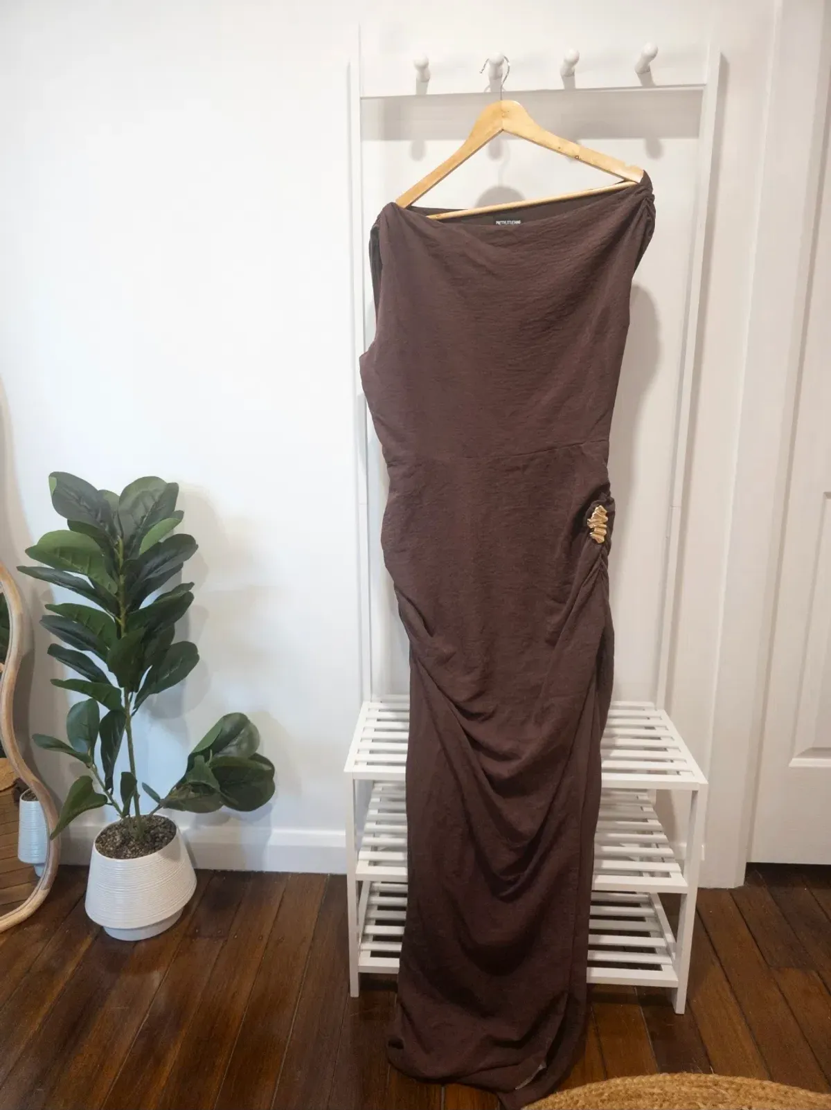 Chocolate brown sheik dress - Pretty Little Things - size 12 - Image 1