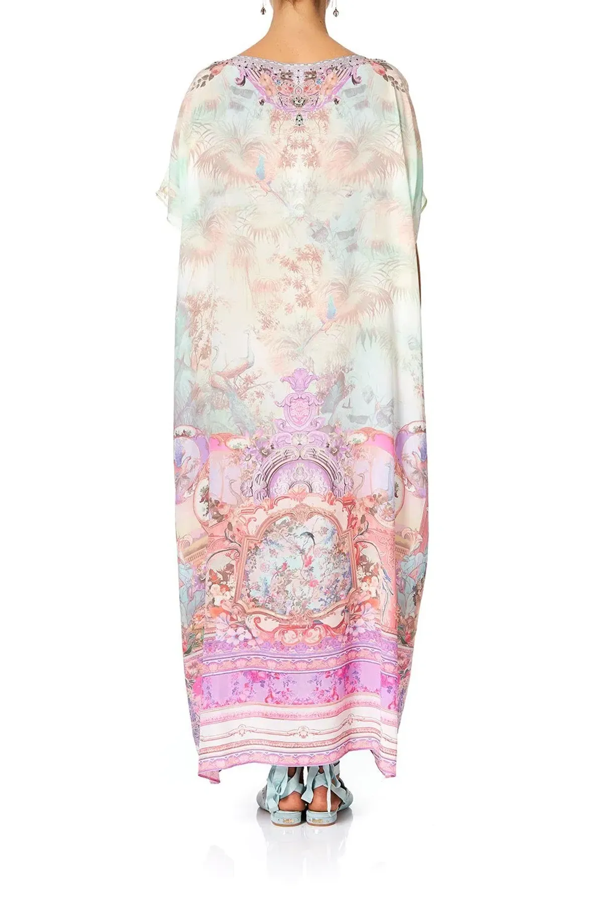 Camilla Slim Line Round Neck Kaftan Electron Libre Print Size 12 - Image 3