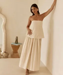 Sabo Skirt Aviana Maxi Dress Beige Size XS (6) for rent on The Volte - image 1