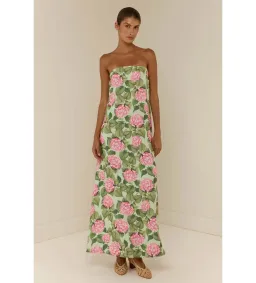 Palm Noosa Alessia Maxi Dress in Pink Jardin Size AU 12 for rent on The Volte - image 2