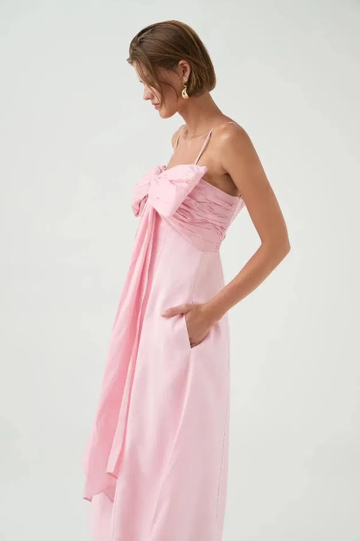 🩷New AJE Scarlett Bow Midi Dress - Size 14 - Cherry Blossom Pink🩷 - Image 5