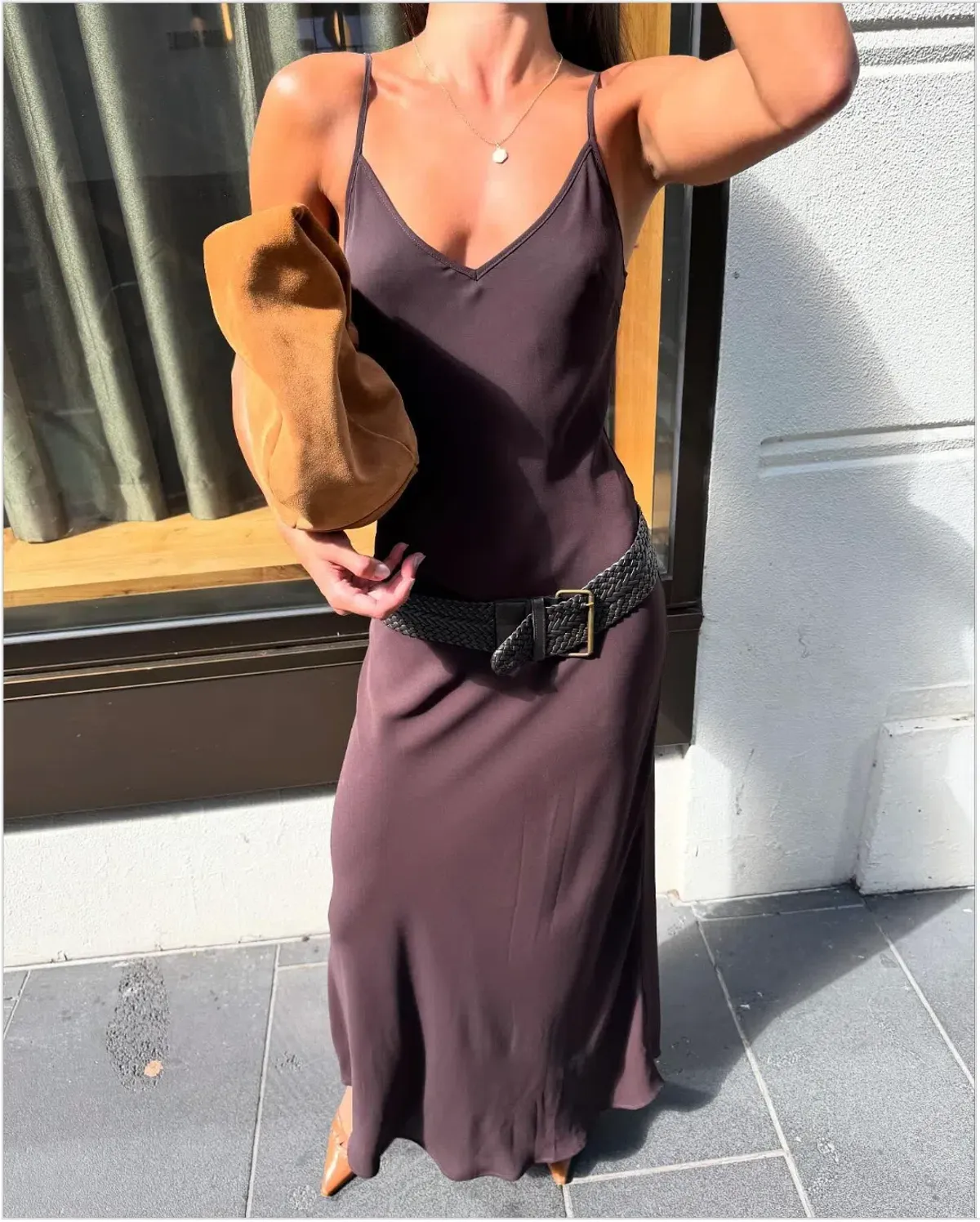 With Harper Lu Georgette Maxi Dress in Chocolate Brown Size M / AU 10 - Image 4