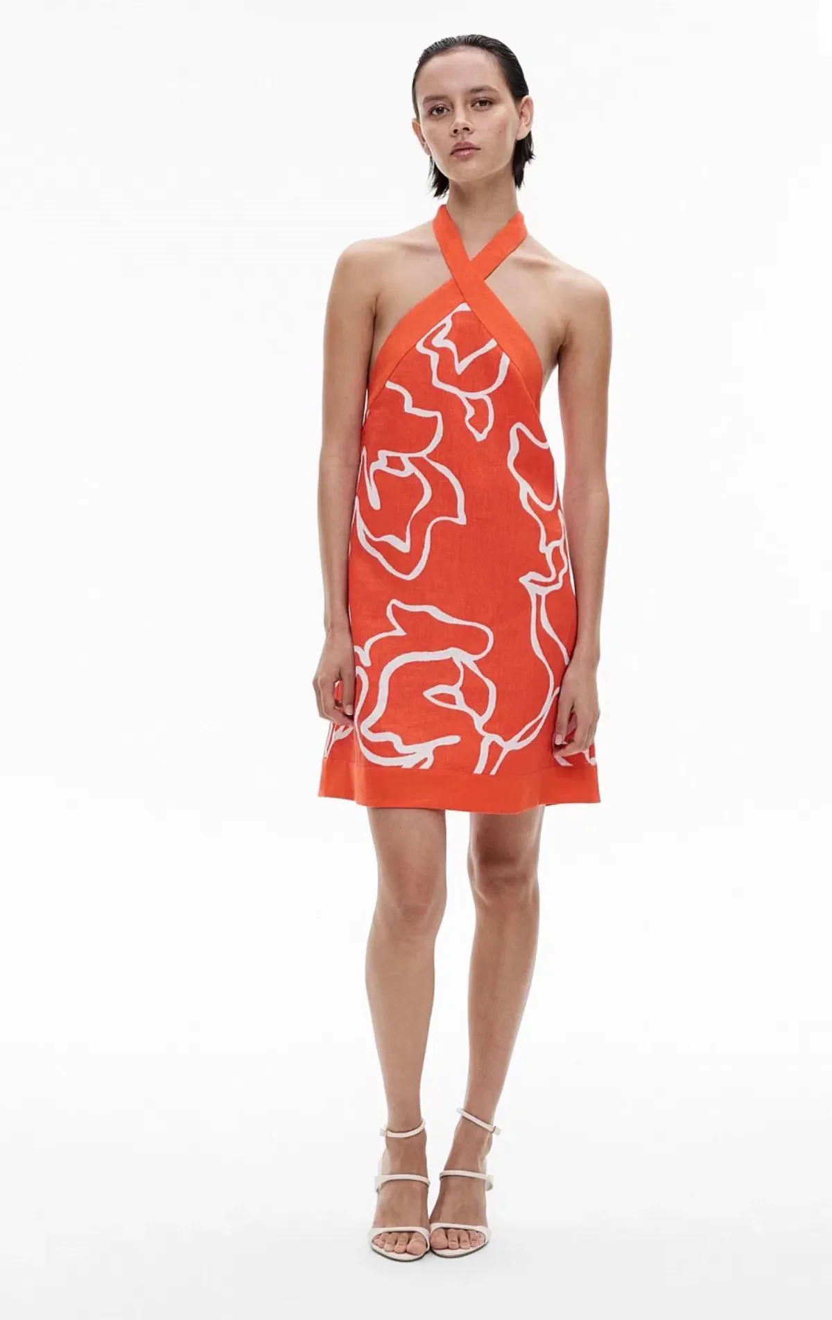 Witchery Contrast Halter Mini Dress - Image 1