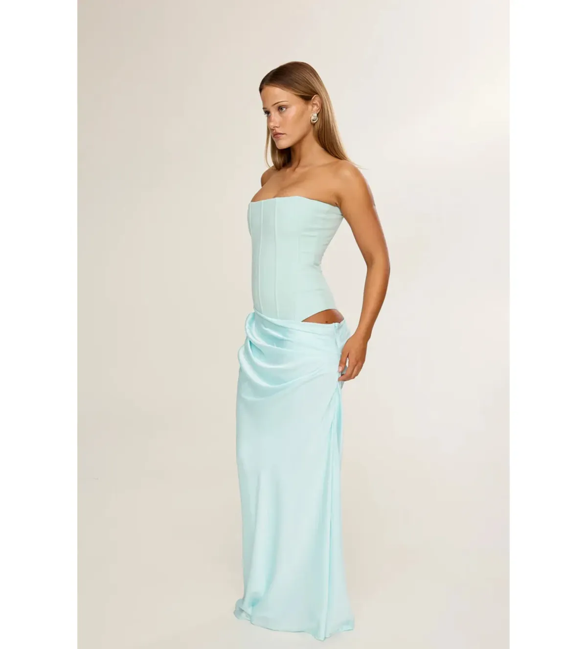 Hntr The Label Huxley Gown in Aqua Size L/AU12 - Image 2