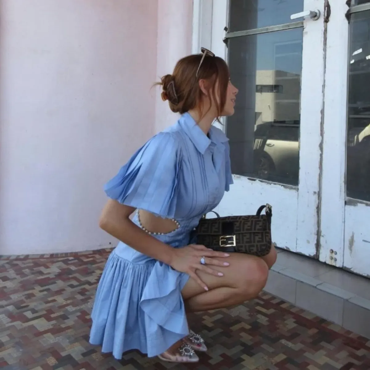 AJE Mythos Pearl Waist Mini Dress Size 8 - Image 1