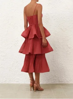 Zimmerman PLEATED TIERED MIDI DRESS size 0/Au 8 for rent on The Volte - image 2