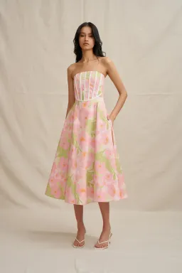 Azalia Floral Strapless Dress by By Johnny Size 8 for rent on The Volte - image 3