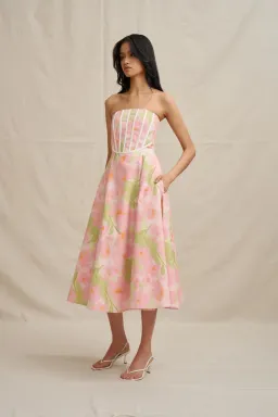 Azalia Floral Strapless Dress by By Johnny Size 8 for rent on The Volte - image 6