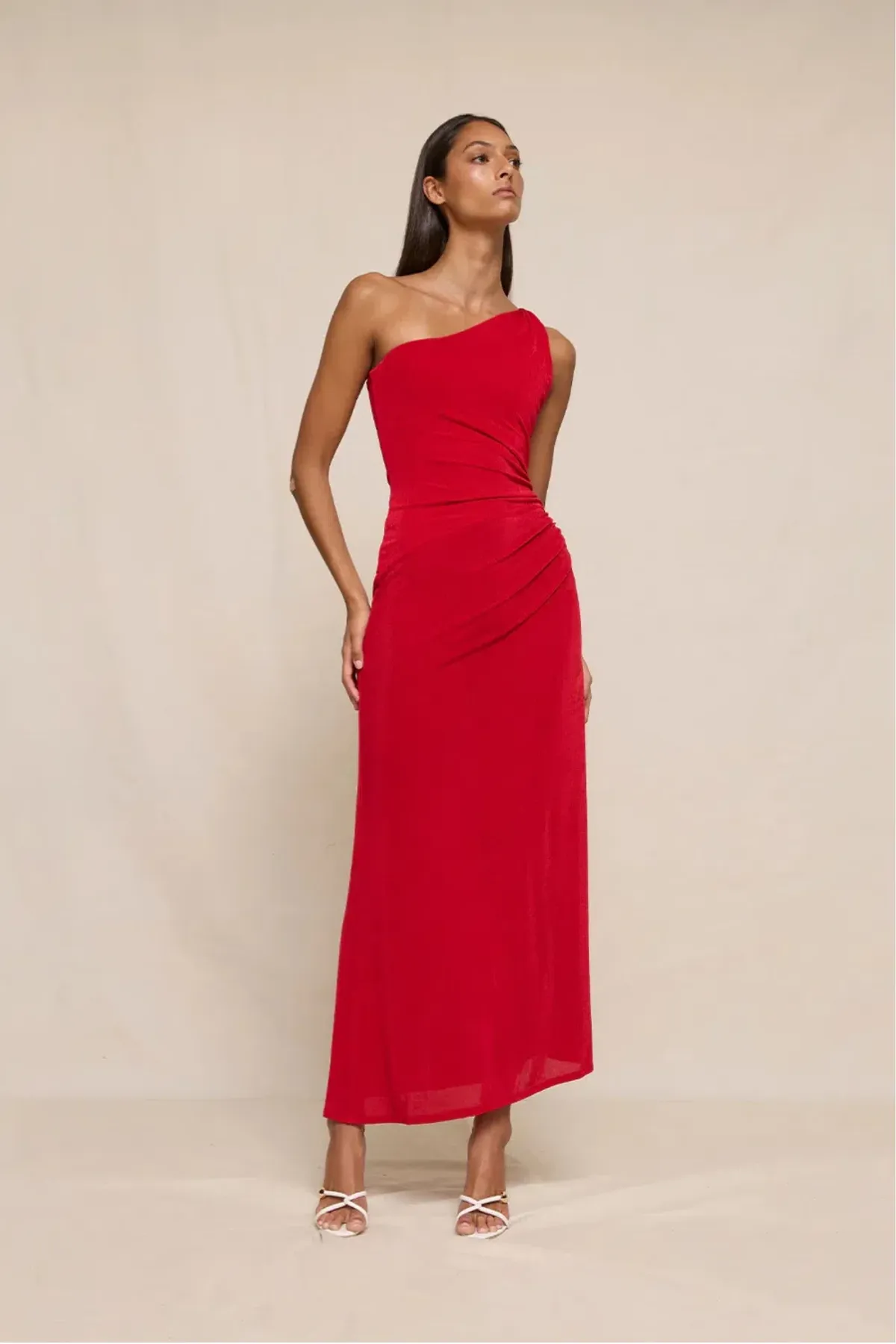 Carmine One Shoulder Dress by By Johnny Size 8 - Image 1