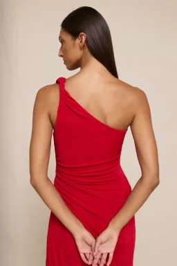 Carmine One Shoulder Dress by By Johnny Size 8 for rent on The Volte - image 8