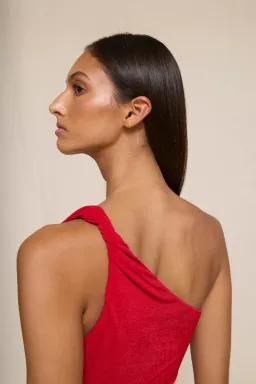 Carmine One Shoulder Dress by By Johnny Size 8 for rent on The Volte - image 5