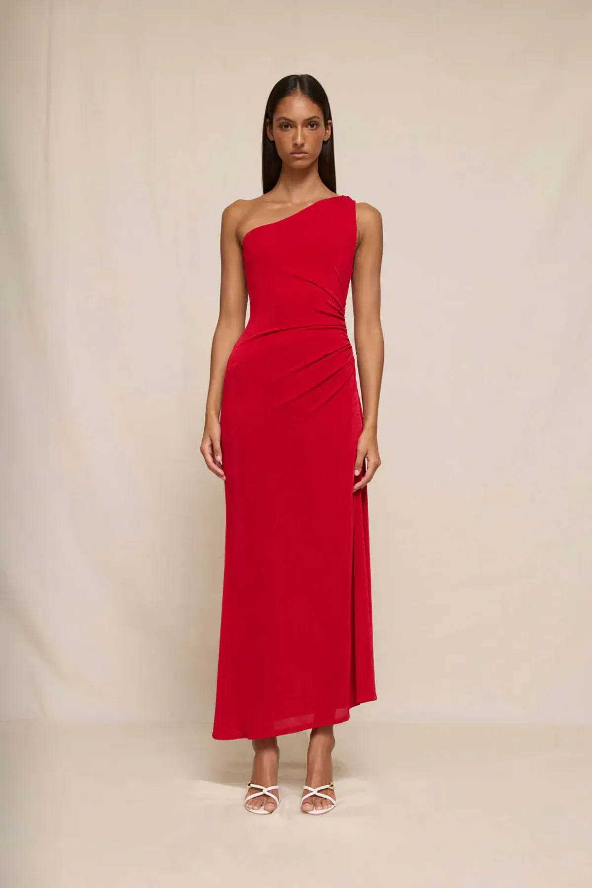 Carmine One Shoulder Dress by By Johnny Size 8 - Image 3