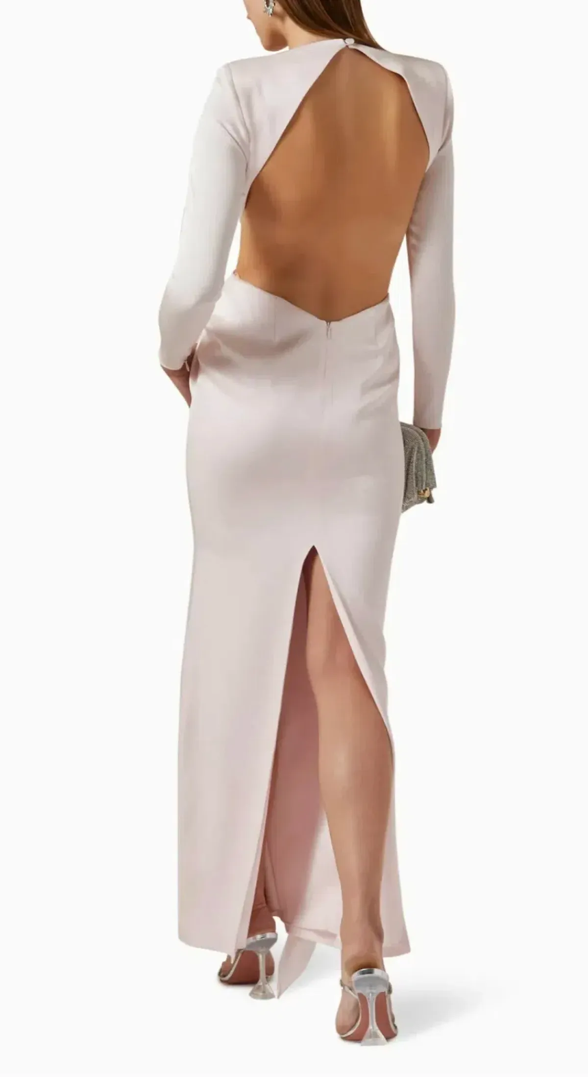 Alex Perry Dalten Pink Long Sleeve Backless Dress Size 10 - Image 2