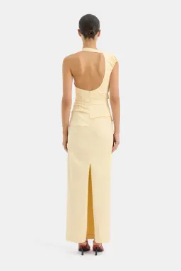 Sir The Label Giacomo Gathered Maxi Dress Gown In Butter | Size AU 12 for rent on The Volte - image 7