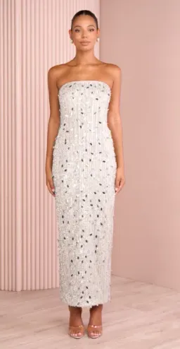 AZZURIELLE VIOLET STRAPLESS SEQUIN GOWN SIZE 8 for rent on The Volte - image 3