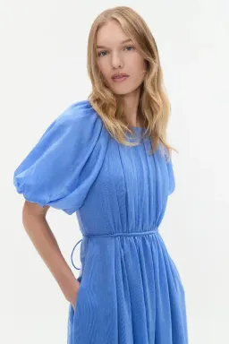 💙 AJE Alma Midi Dress – Mist Blue – Size 12 (AU) 💙 Satin-type Finish for rent on The Volte - image 4