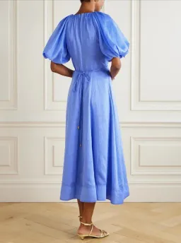 💙 AJE Alma Midi Dress – Mist Blue – Size 12 (AU) 💙 Satin-type Finish for rent on The Volte - image 7
