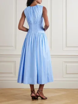 💙 AJE Agatha Knot Sleeveless Midi Dress – Powder Blue – Size 12 AU 💙 Satin Sheen for rent on The Volte - image 5