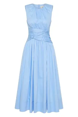 💙 AJE Agatha Knot Sleeveless Midi Dress – Powder Blue – Size 12 AU 💙 Satin Sheen for rent on The Volte - image 2