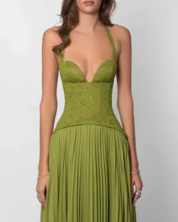 Fenity, Gaia Dress, green, size 6, maxi  for rent on The Volte - image 2
