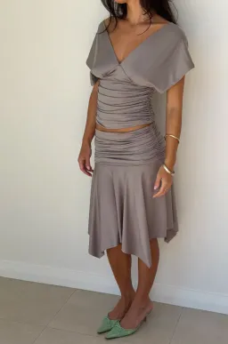 hntr the label, andi set, slate, midi, size xs  for rent on The Volte - image 1